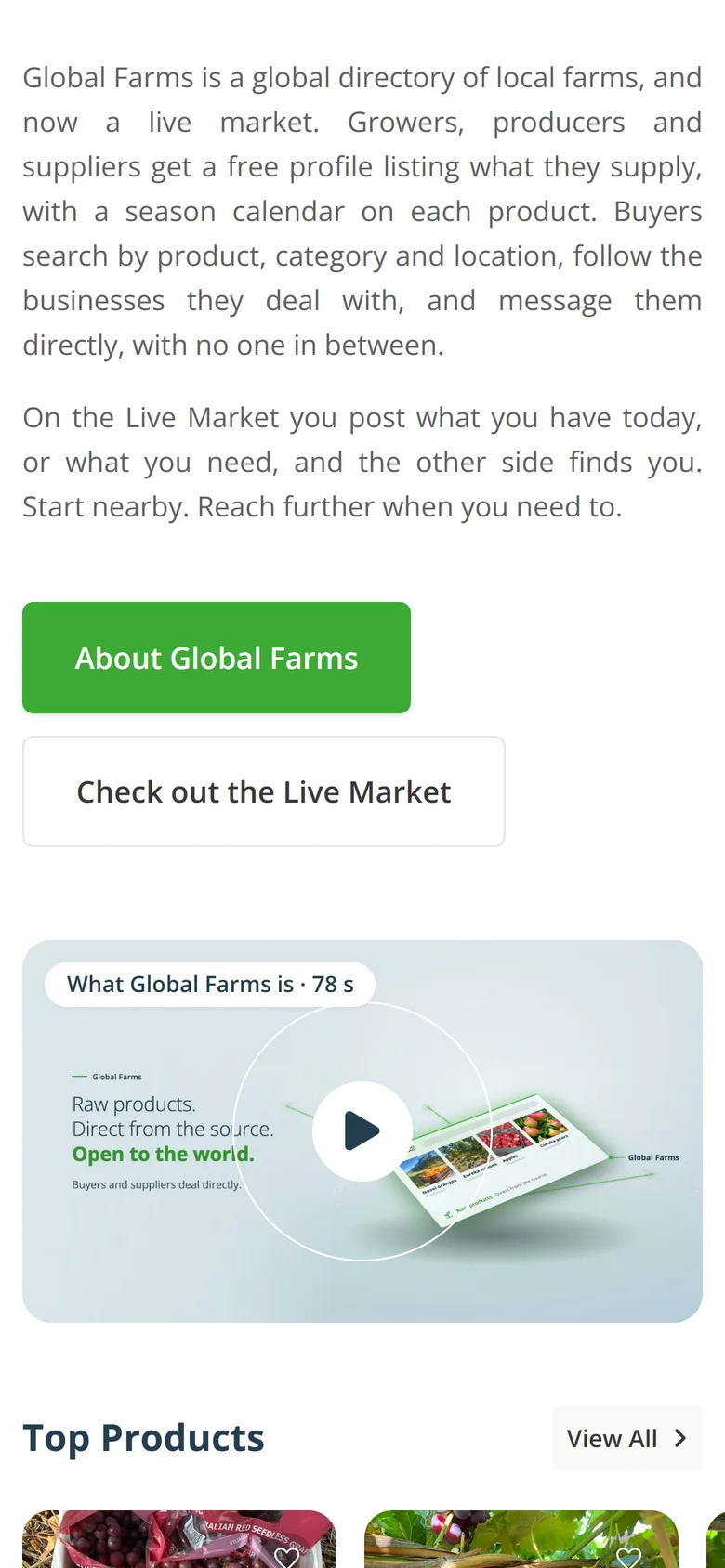 GlobalFarms on a phone: an introduction to the marketplace